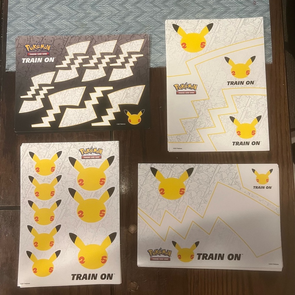 Pokemon 25th Anniversary Pikachu Train On Sticker Sheets